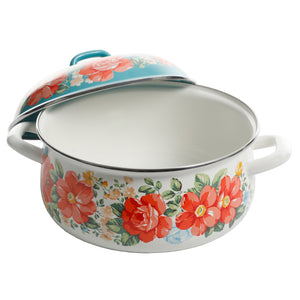 The Pioneer Woman Vintage Floral 4-Quart Dutch Oven w/Lid